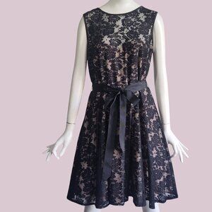 DJ Jaz Coquette Goth Black Rose Lace Ribbon Belt Dress Underslip w Tulle Tier 16